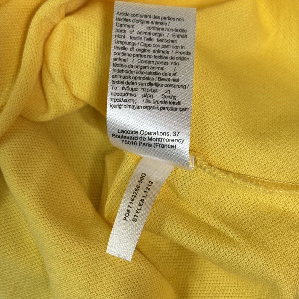 LACOSTE classic fit light yellow cotton short sleeve polo - Picture 5 of 5